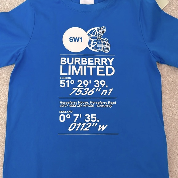 Burberry NWT boy’s size 10 montage print canvas blue cotton tee shirt. - Picture 2 of 6